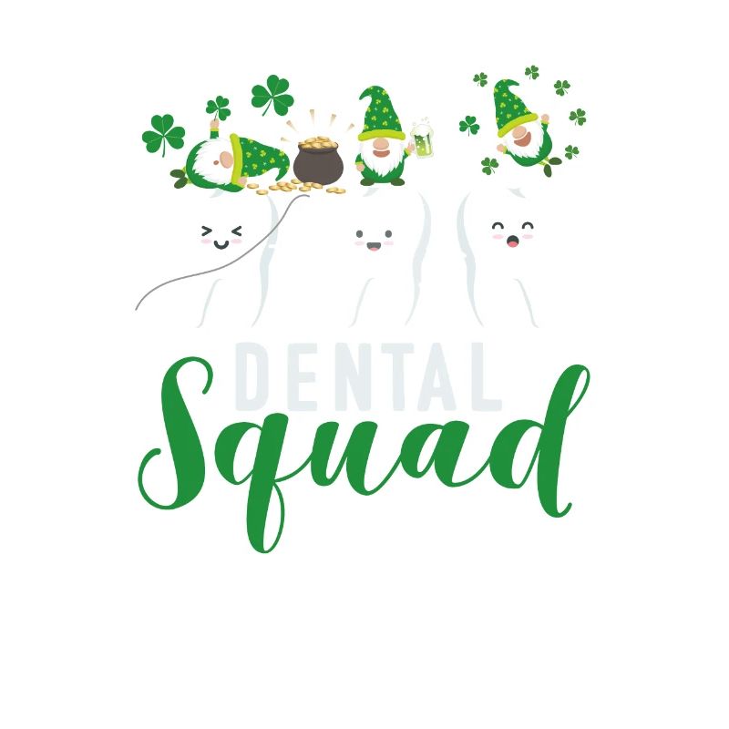Dental Squad Tooth Cute Gnome Saint Patricks