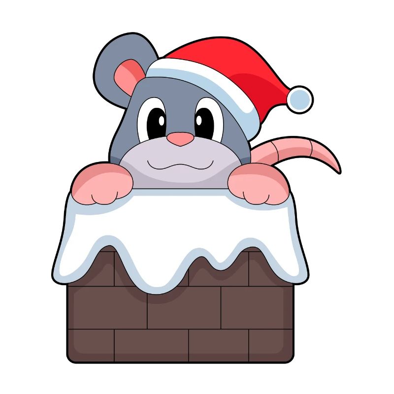 Mur de pierre de Noël de souris
