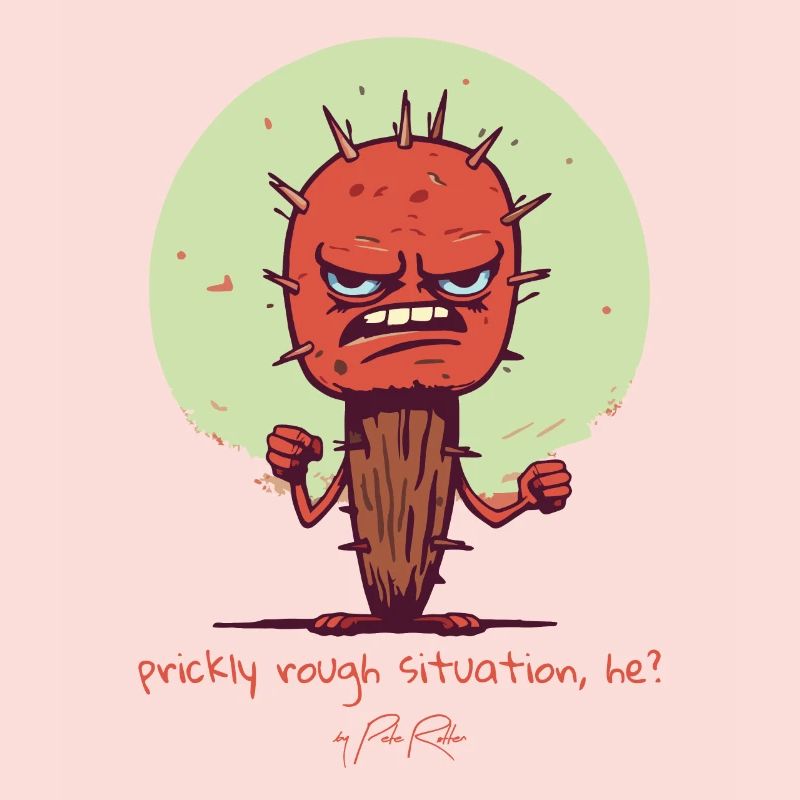 Situation difficile et épicée, un cactus en difficulté