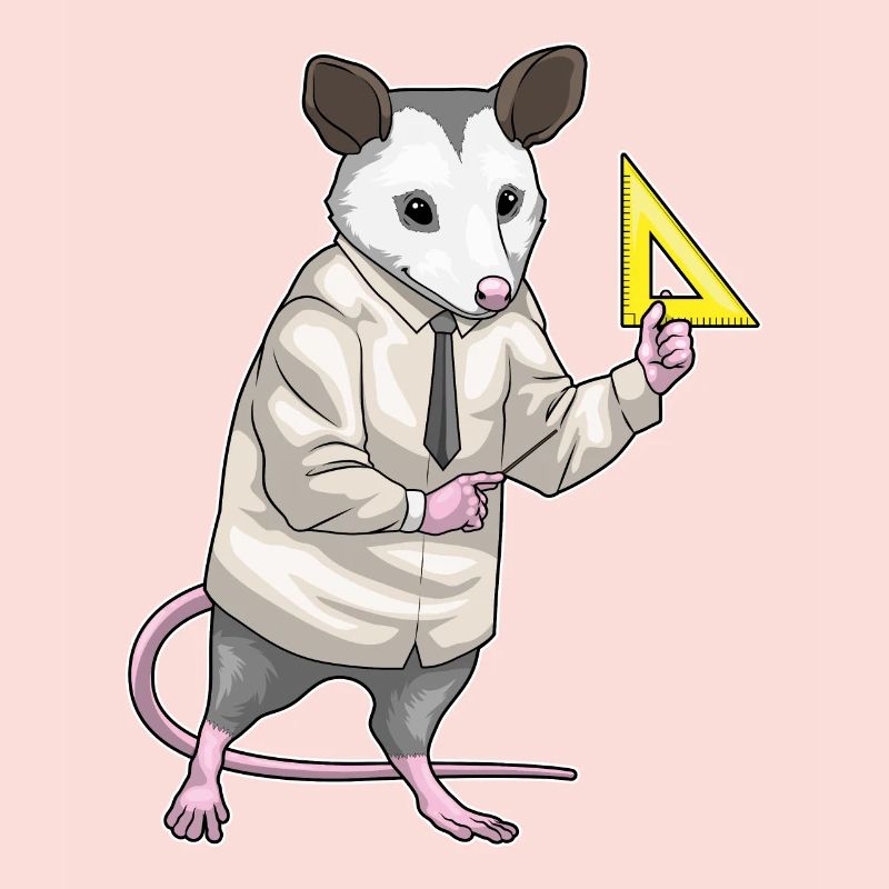 Opossum professeur triangle règle maths