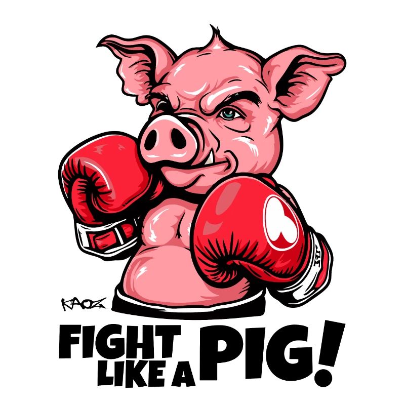 Battez-vous comme un cochon : cochon boxeur