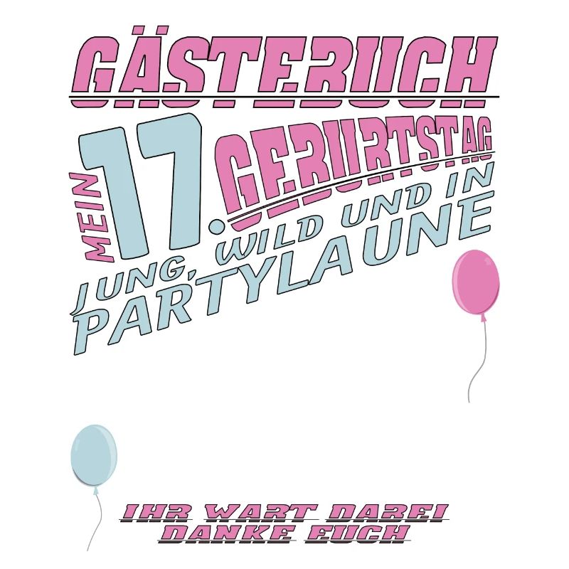 17. Geburtstag Mädchen & Junge Gästebuch