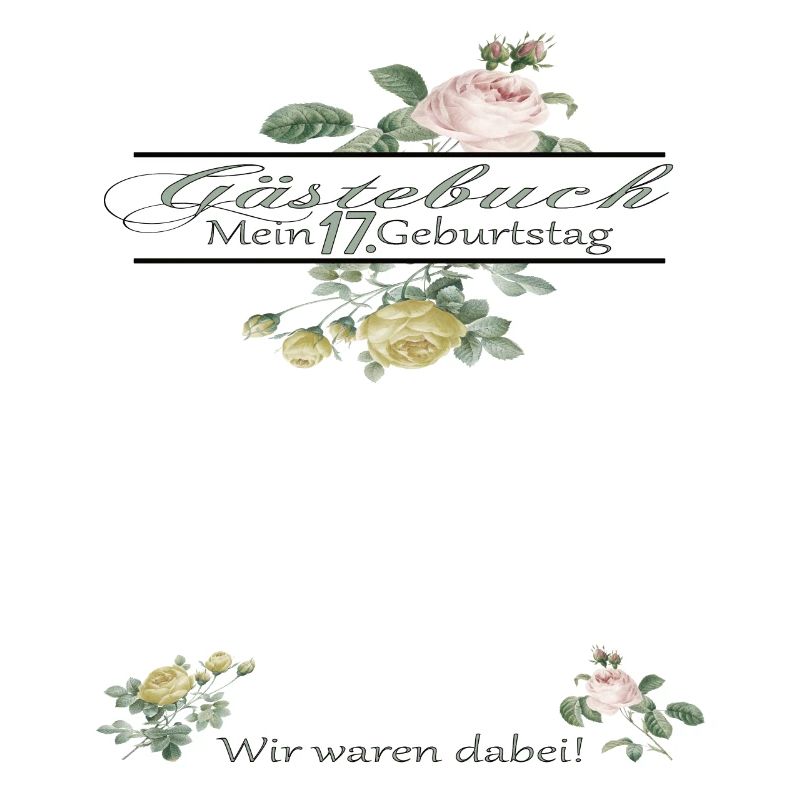 17. Geburtstag Mädchen & Junge Gästebuch