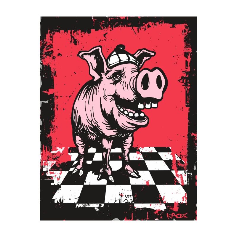 Schau dir dieses karierte Schachbrett Schwein an