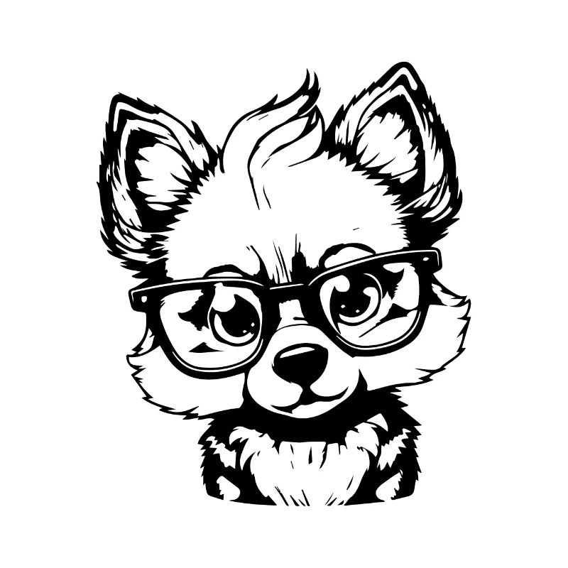 cute wolf with glasses