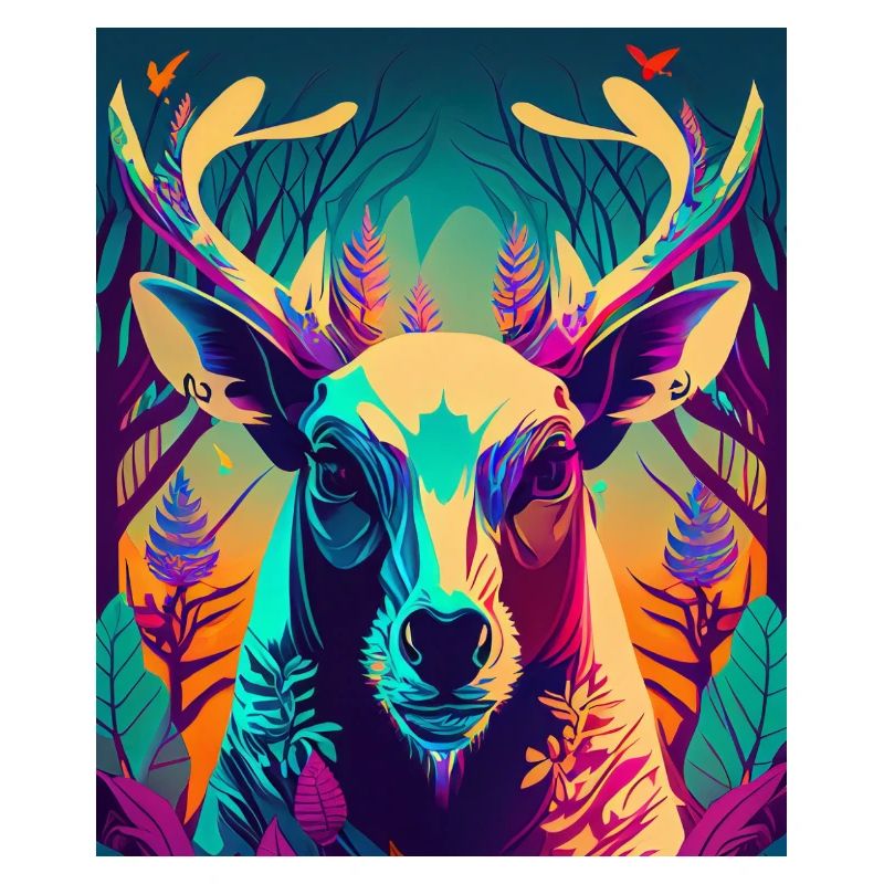 Abstrait Néon Cerf