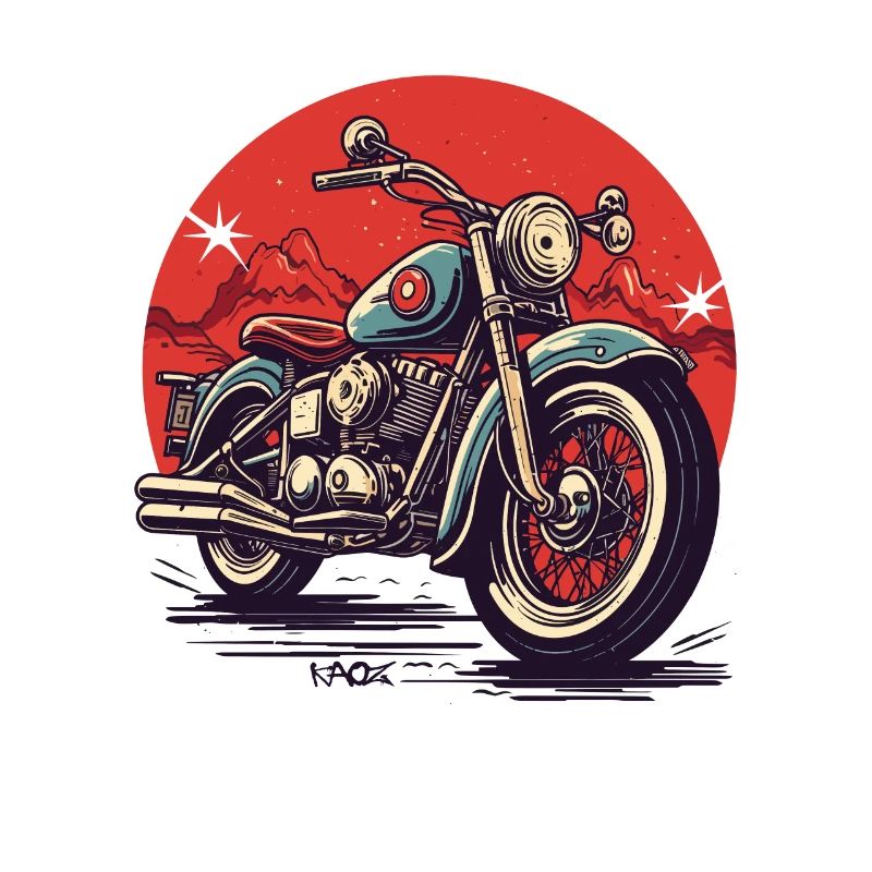 Large Chopper Motorcycle