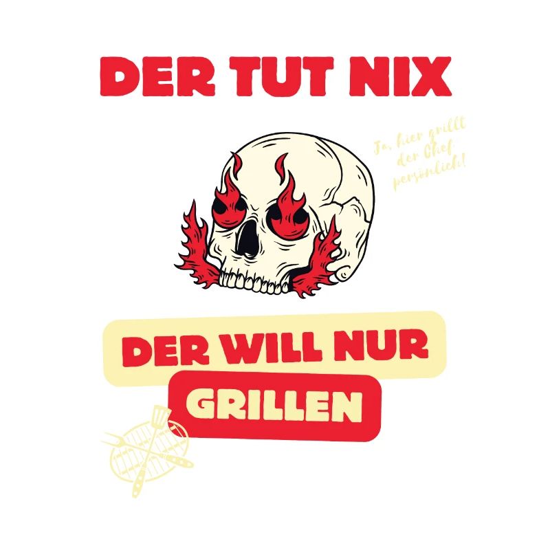 Skull und Grillspruch Design