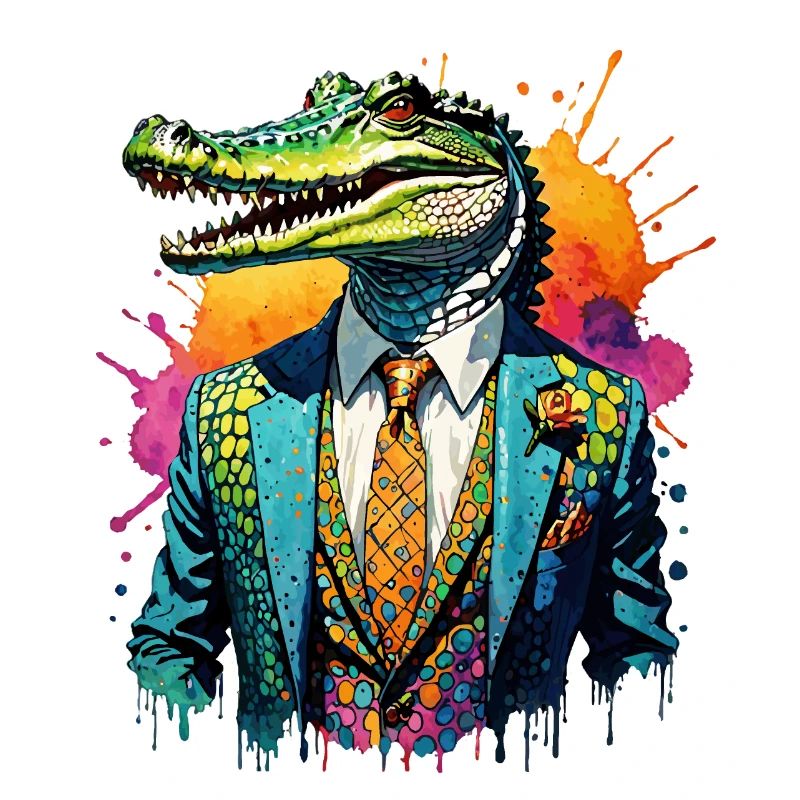 Crocodile in a suit