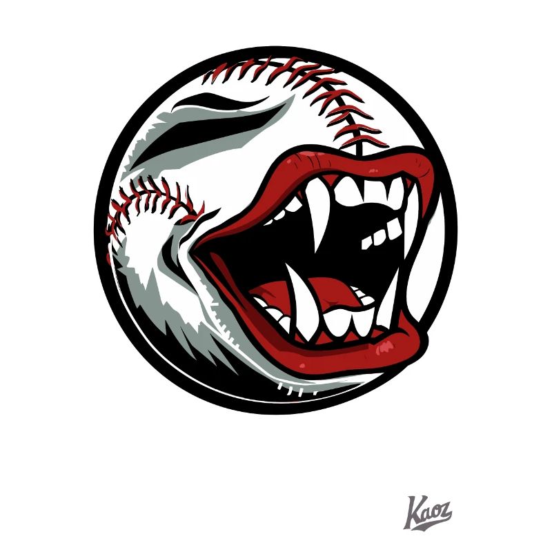 Mascotte de baseball avec des dents de vampire