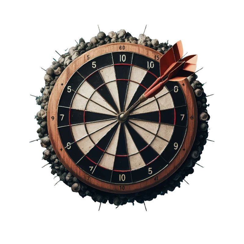 JEU DE FLÉCHETTES AVEC FLÉCHETTES DEDANS