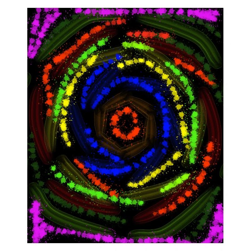 Lignes colorées concentriques, dessin abstrait