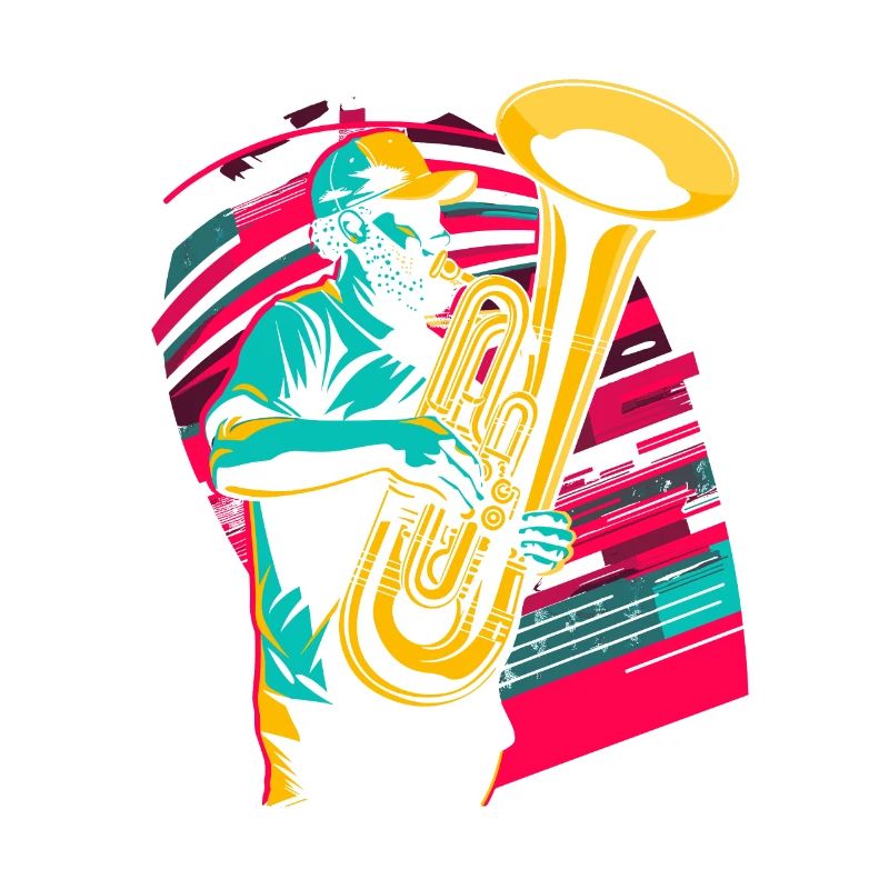 Tuba Player Comic Look
