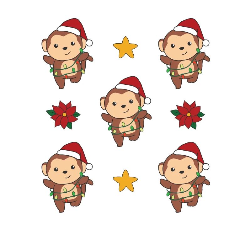 Monkey Christmas Winter Animals Monkey
