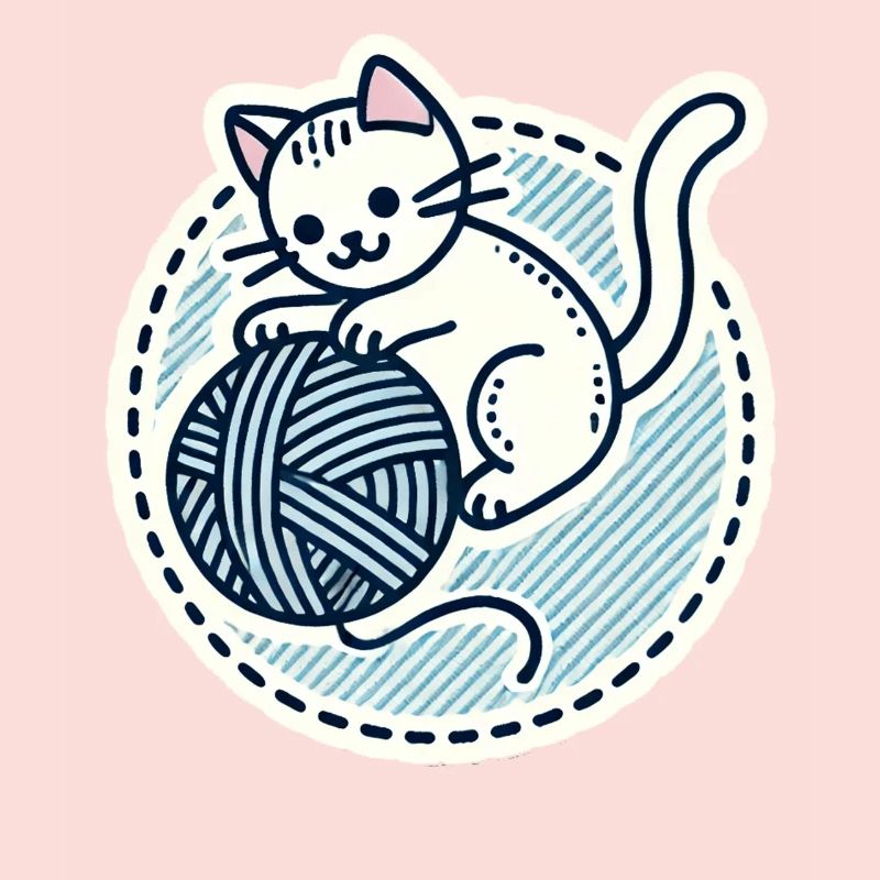 Mignon chaton blanc jouant avec un fil