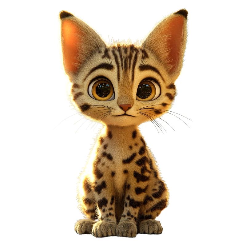 Savannah Chat Chat Maman Mignon Serval Léopard Chats
