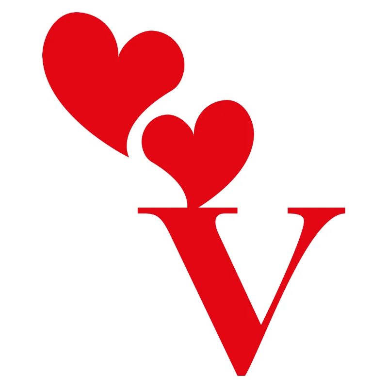 Buchstabe v rotes Herz