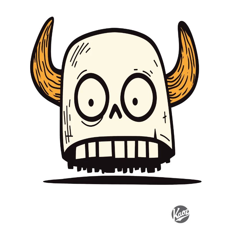 Crâne viking avec cornes