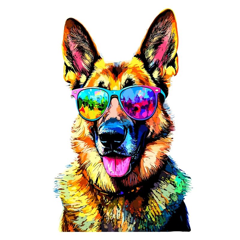 Schäferhund Bunte Farben Pop Art Hund Schäferhunde