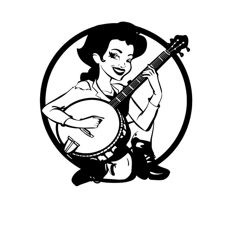 Banjo player comic look