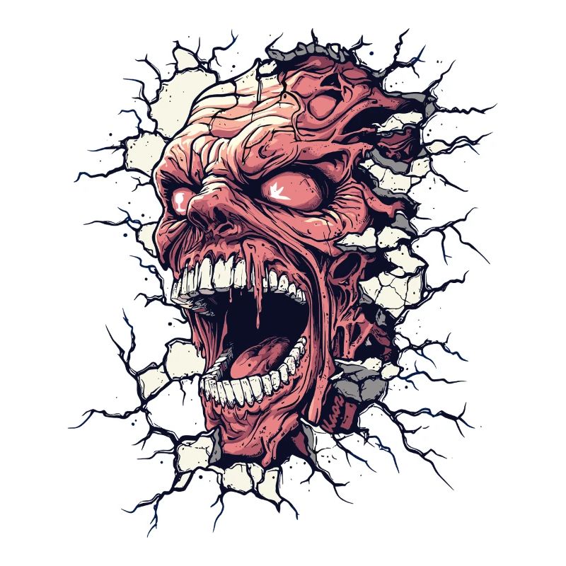 Monster Breaks Through the Wall – Horror Design