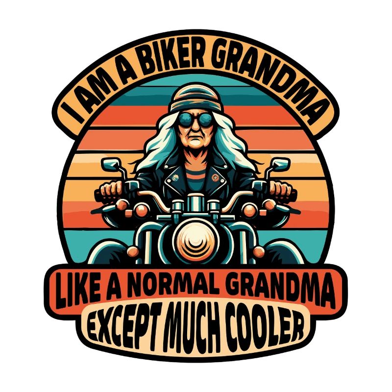 Biker-Oma mit cooler Attitüde