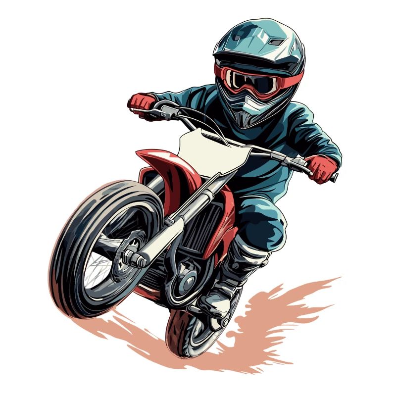 Dynamischer Motorradfahrer im Actionstil