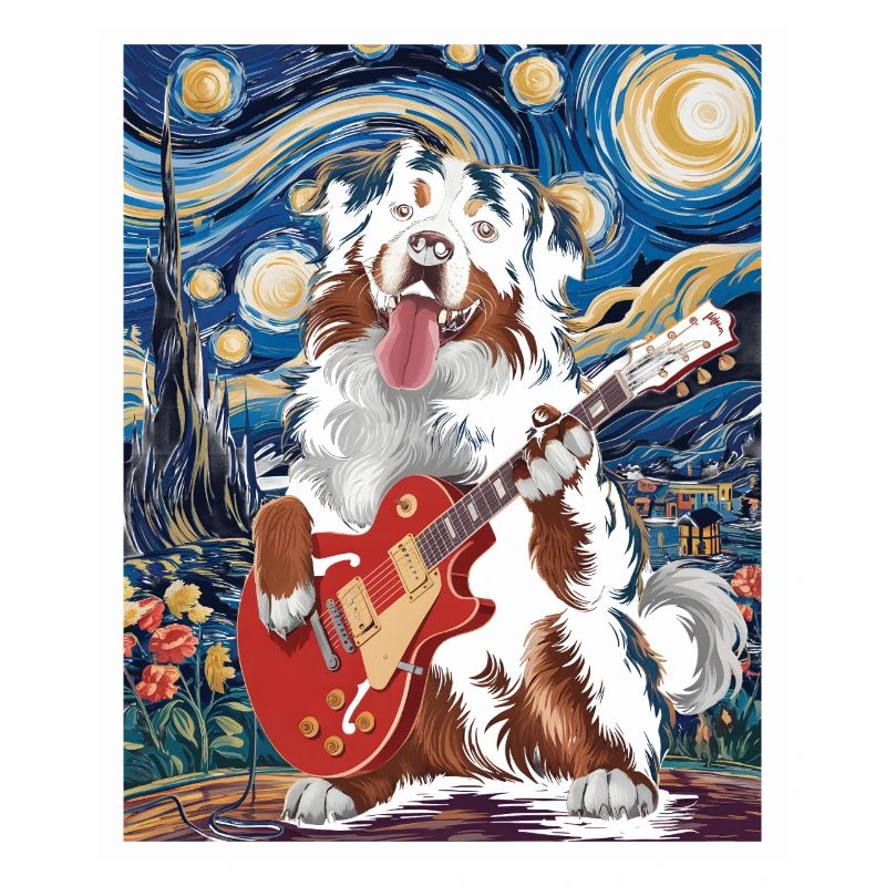 Hunde Starry Night Stil