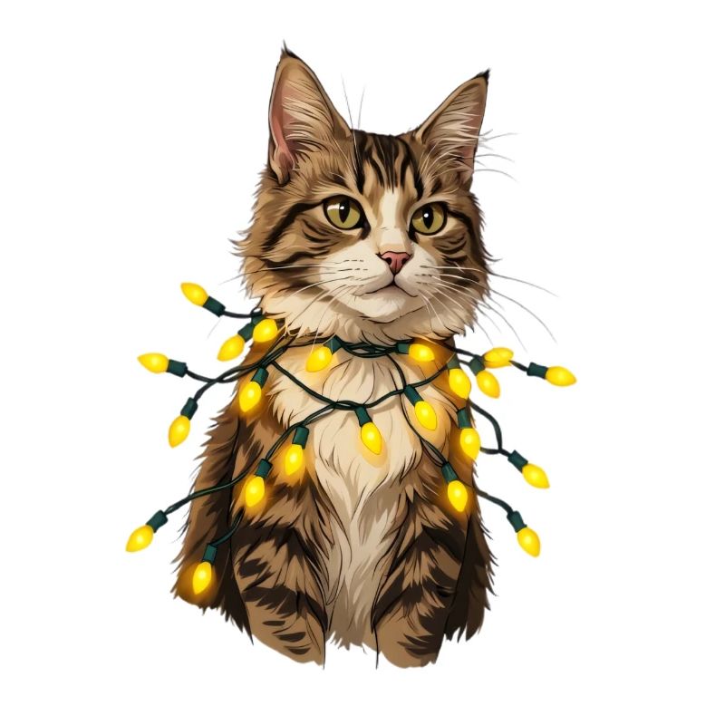 Light cat with lamp chain