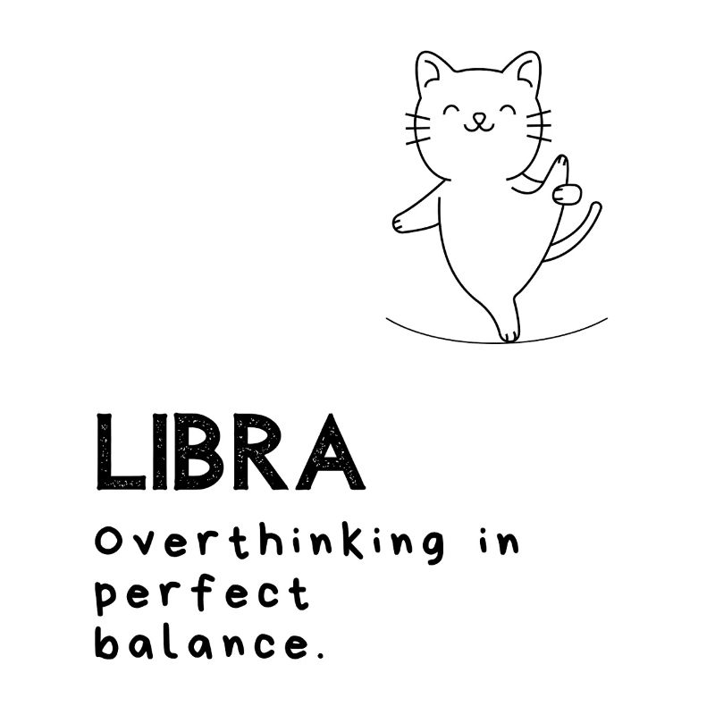 Funny Libra Cartoon – Balanced Overthinker