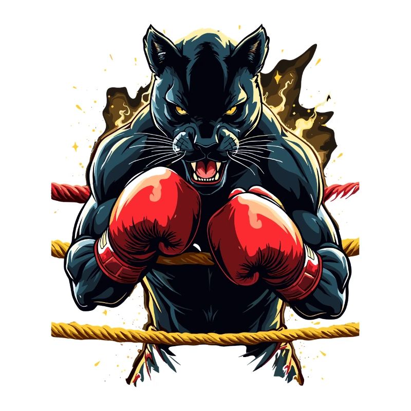Kampfpanther im Boxring