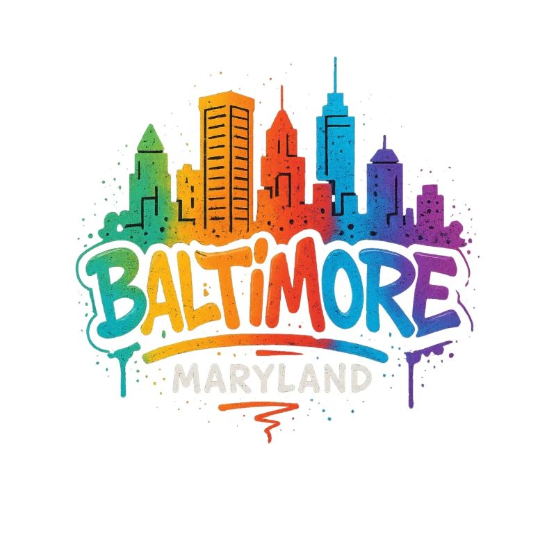 Baltimore Skyline Graffiti