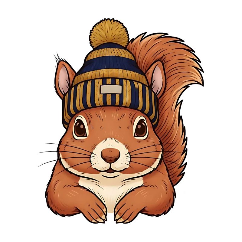 Squirrel with Hat – Winter Outfit