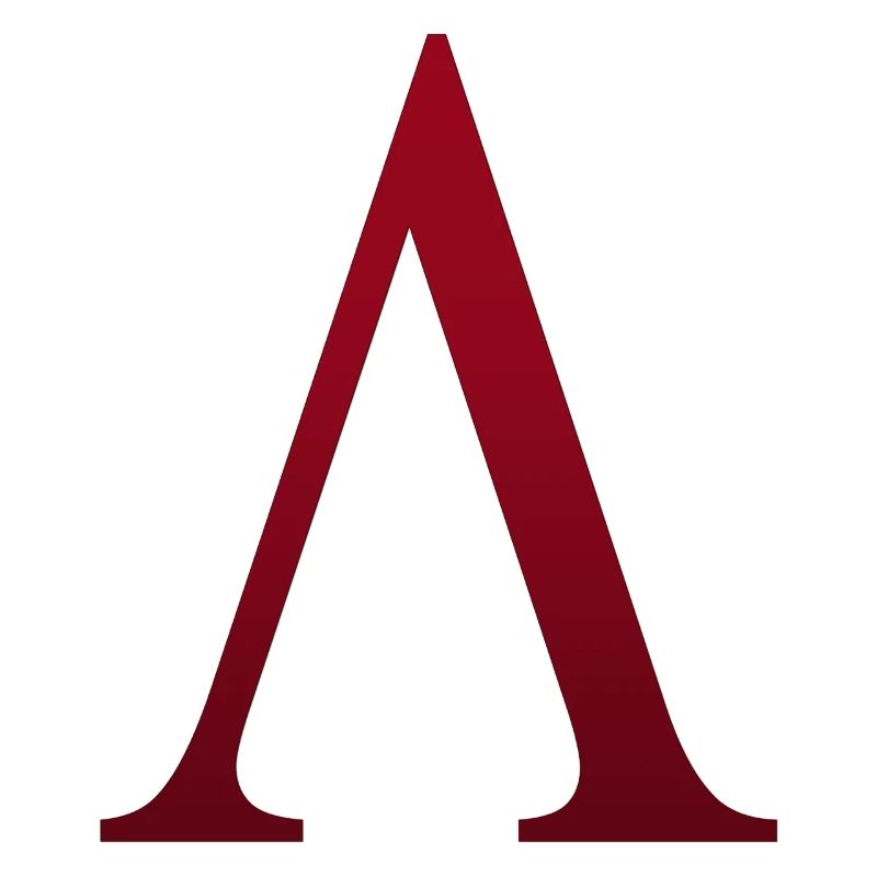 Rotes Λ Monogramm Kraftvoll