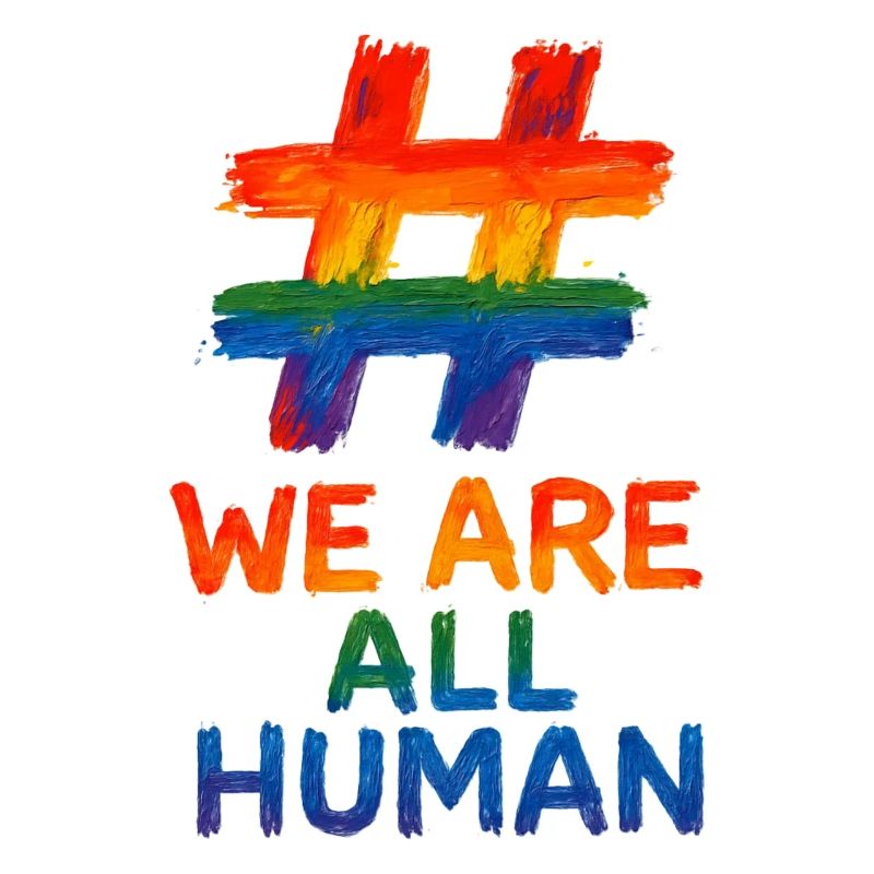 #WeAreAllHuman - Conception d’aquarelle arc-en-ciel