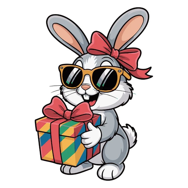 Happy bunny with gift