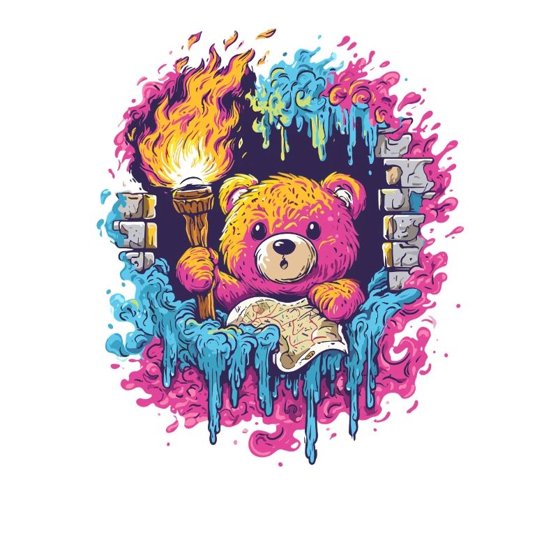 Fabelteddy im Farbfluss