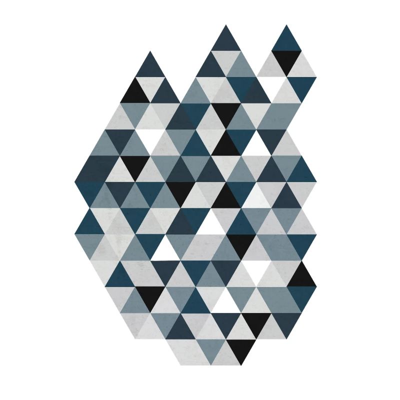 Blue Triangle Mosaic Geometry Triangles