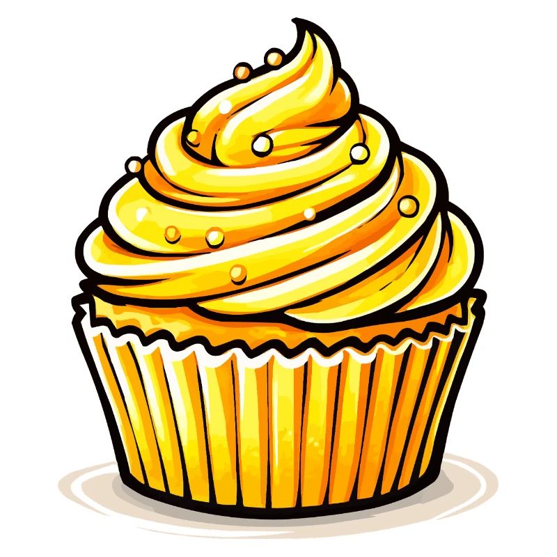 Cupcake jaune doré