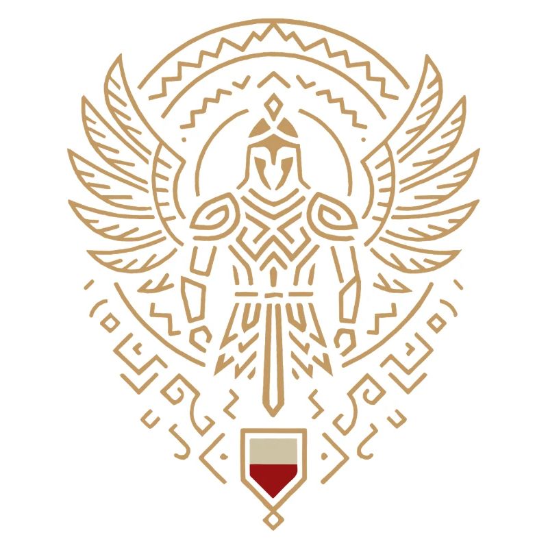 Minimalist Winged Hussar Warrior Emblem