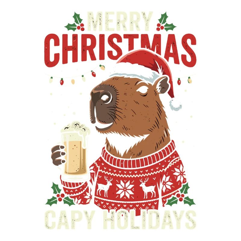 Capybaras Weihnachtsfest Pullover