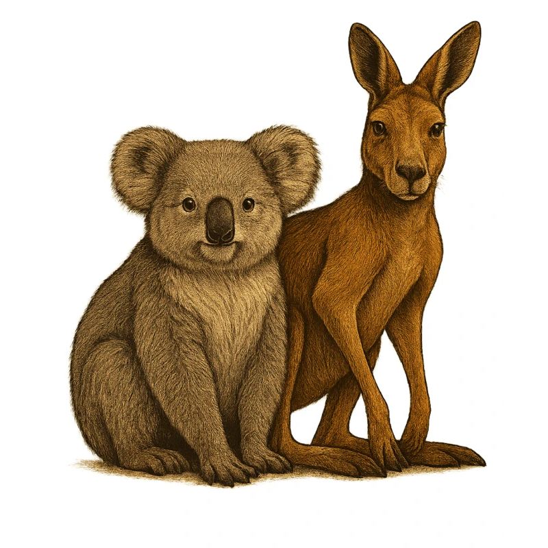 Koala and kangaroo