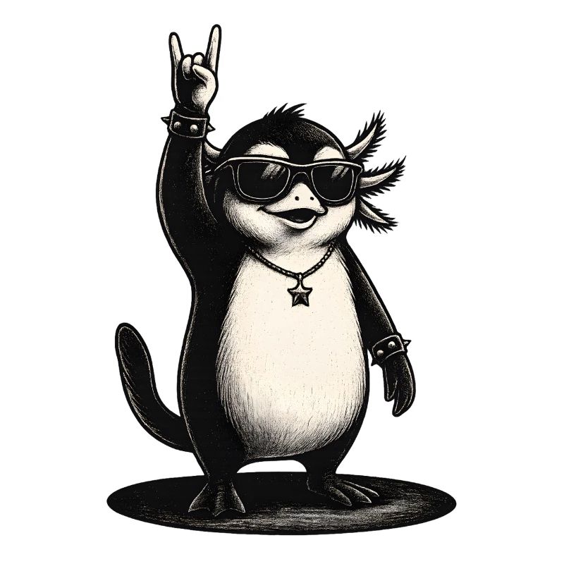 Rock N Roll Pinguin Mit Sonnenbrille