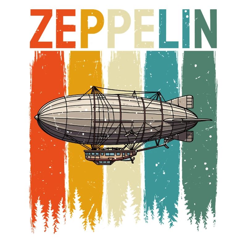 Style Rock Vintage Rétro Zeppelin Dirigeable