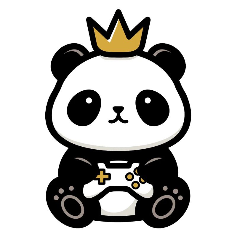 Panda sticker gamer krone