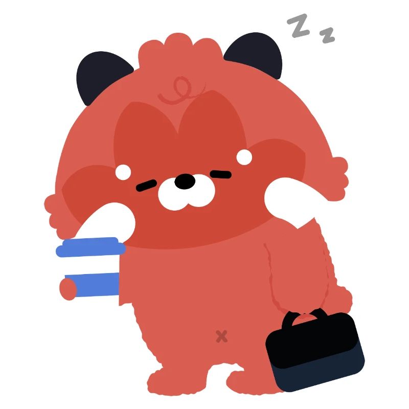 Kawaii Red Panda mit Kaffee