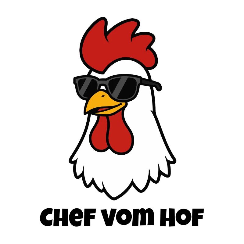 Chef vom Hof – Cooler Hahn mit Sonnenbrille