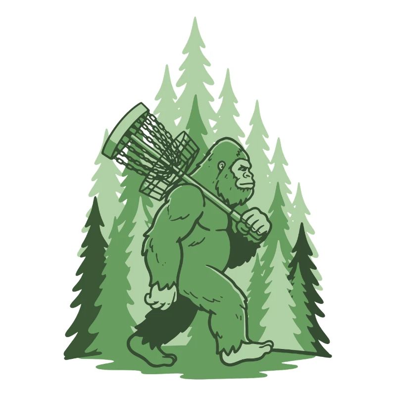 Sasquatch Disc Golf Basket Forest Funny Frisbee