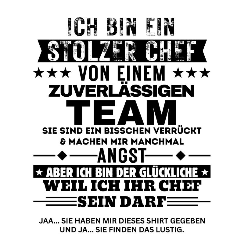 Stolzer Chef von einem zuverlässigen Team