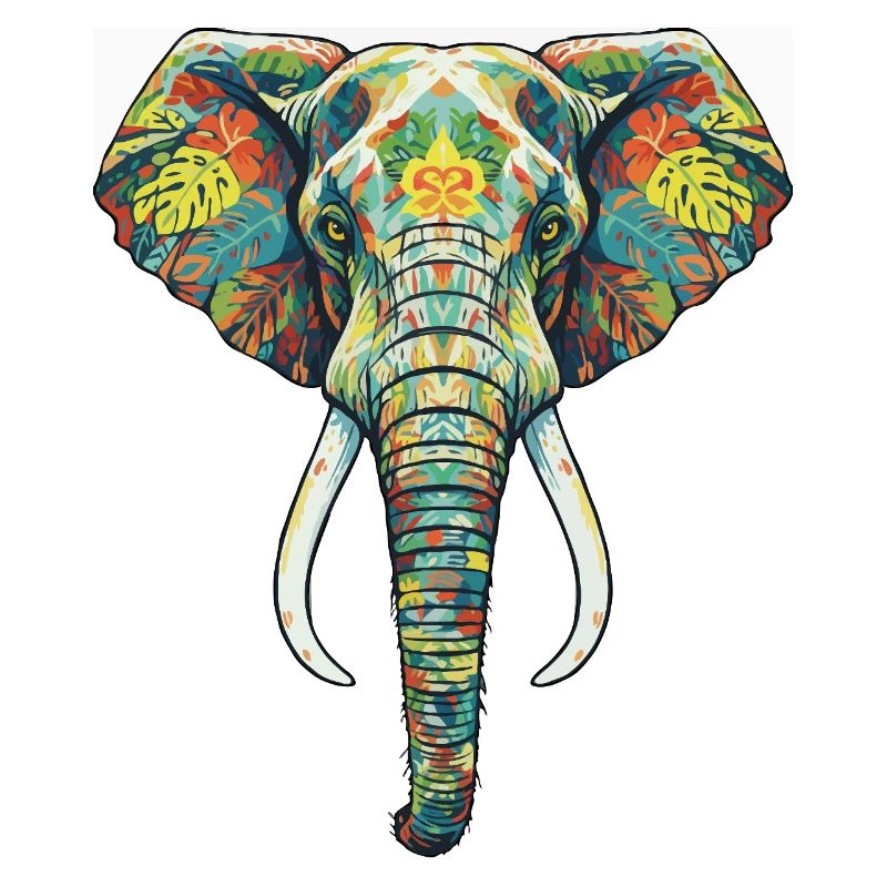 Bunte Blumenelefant